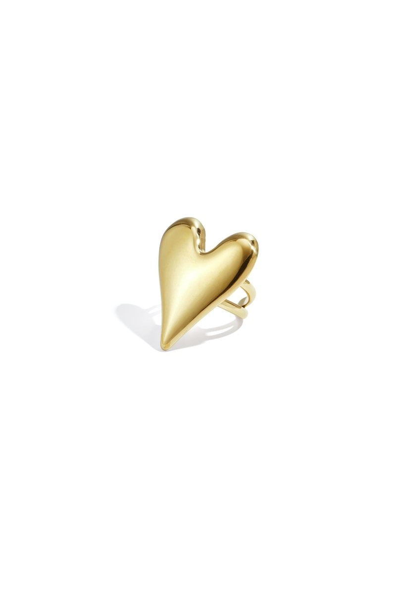 Curved Heart Statement Ring - 2 kleurenRojaluxe