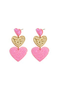 Statement oorbellen met glitter harten