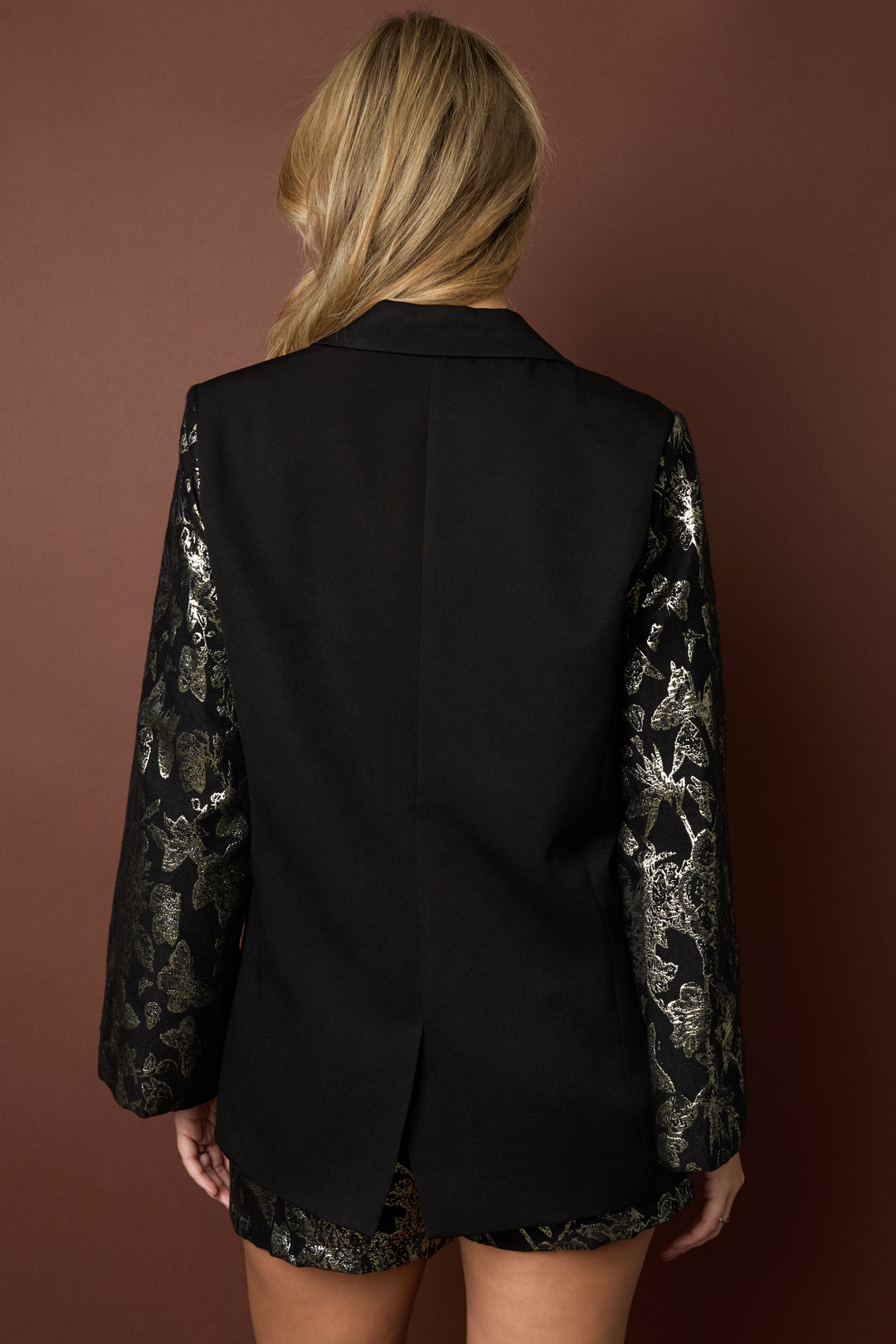 Feestelijke blazer jacquard mouwen
