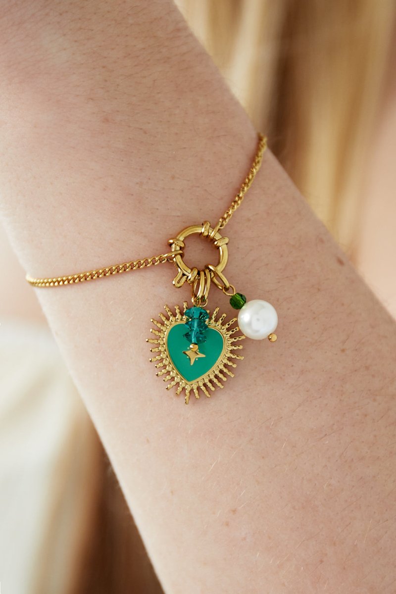 DIY armband van een groen hartRojaluxe