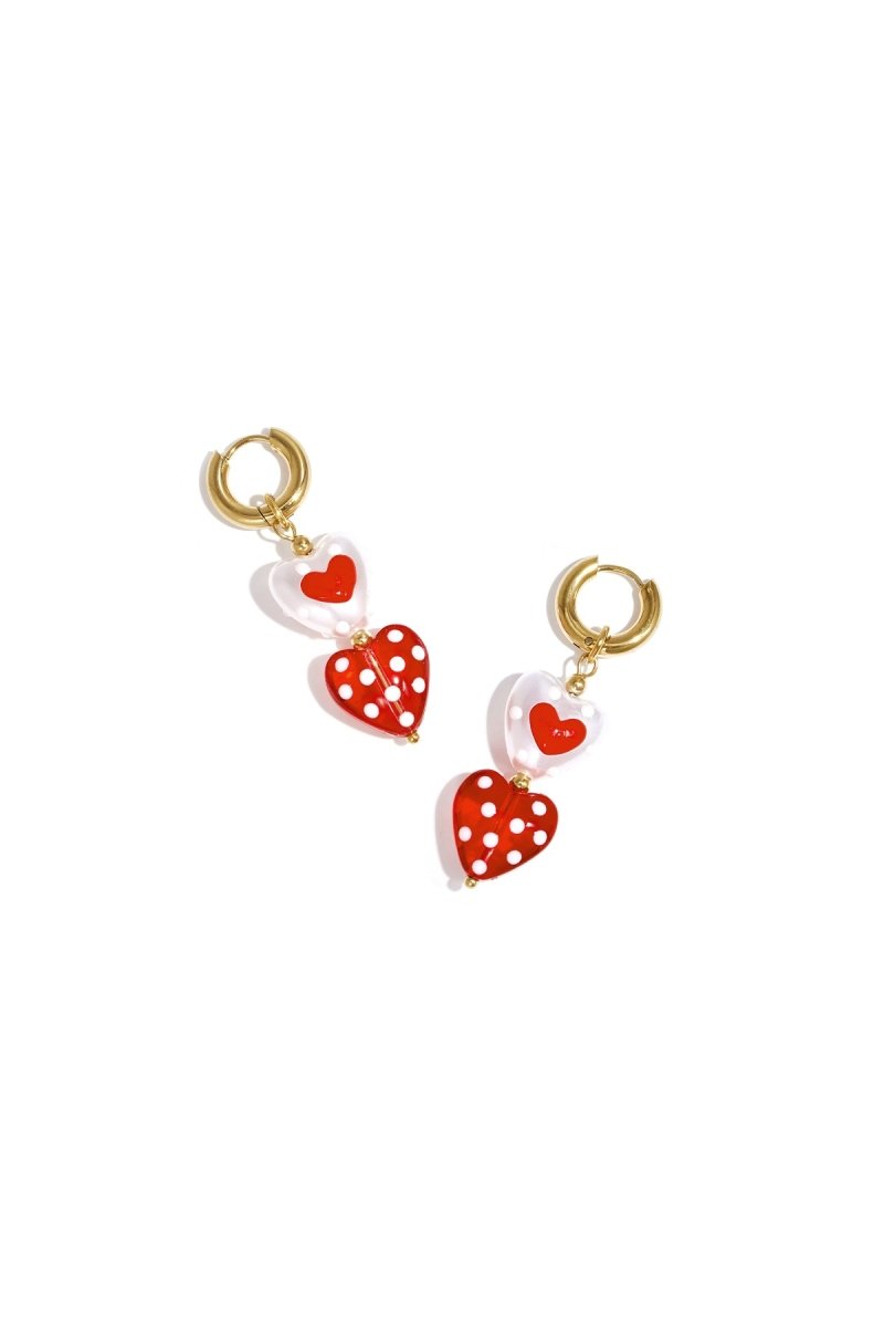 Double Heart Drop Earrings - 2 kleurenRojaluxe