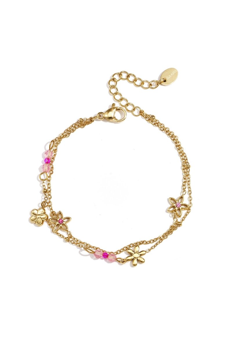 Dubbele armband met kleurrijke bloemetjesRojaluxe