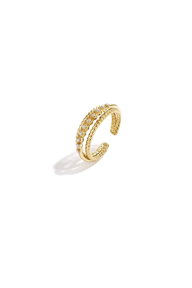 Dubbele ring met kleine steentjes - 2 kleurenRojaluxe