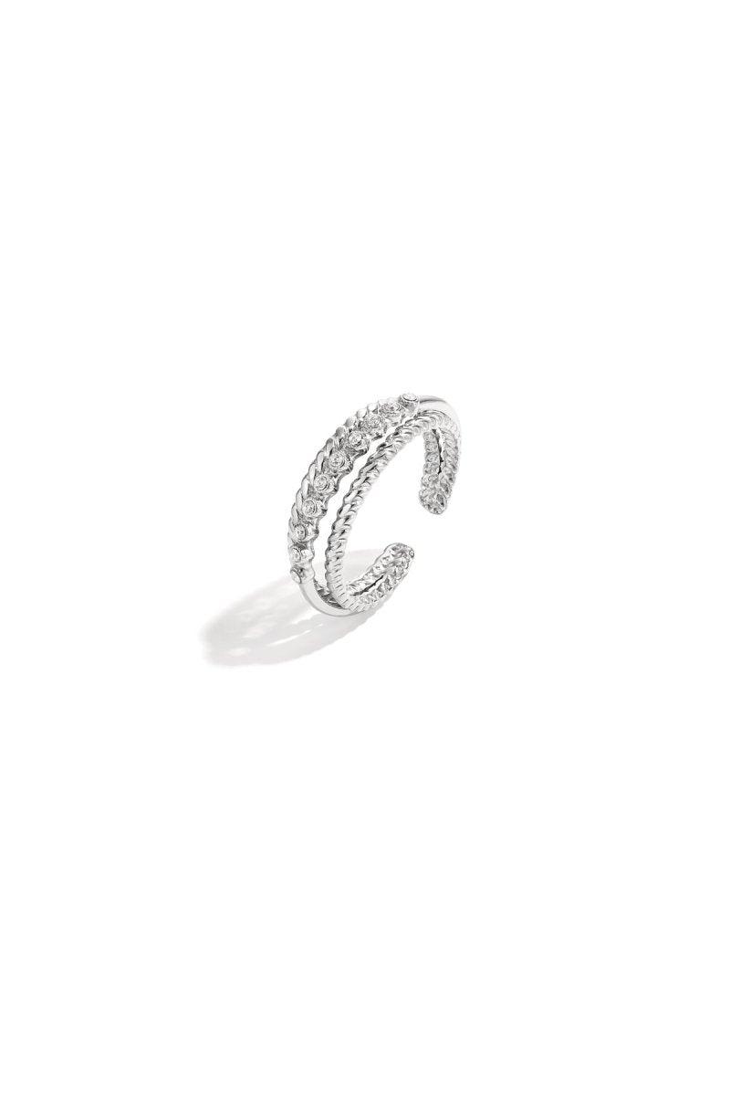 Dubbele ring met kleine steentjes - 2 kleurenRojaluxe