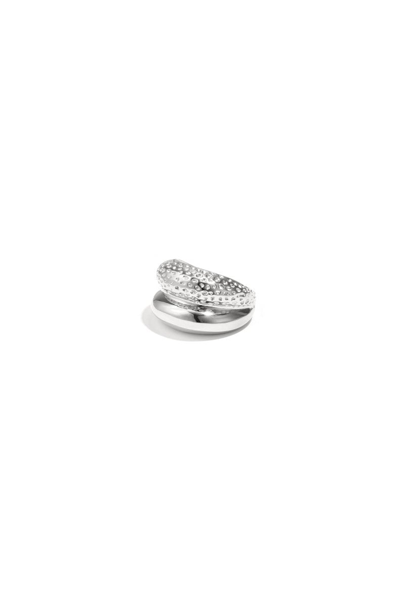 Dubbele ring met structuur zilverRojaluxe