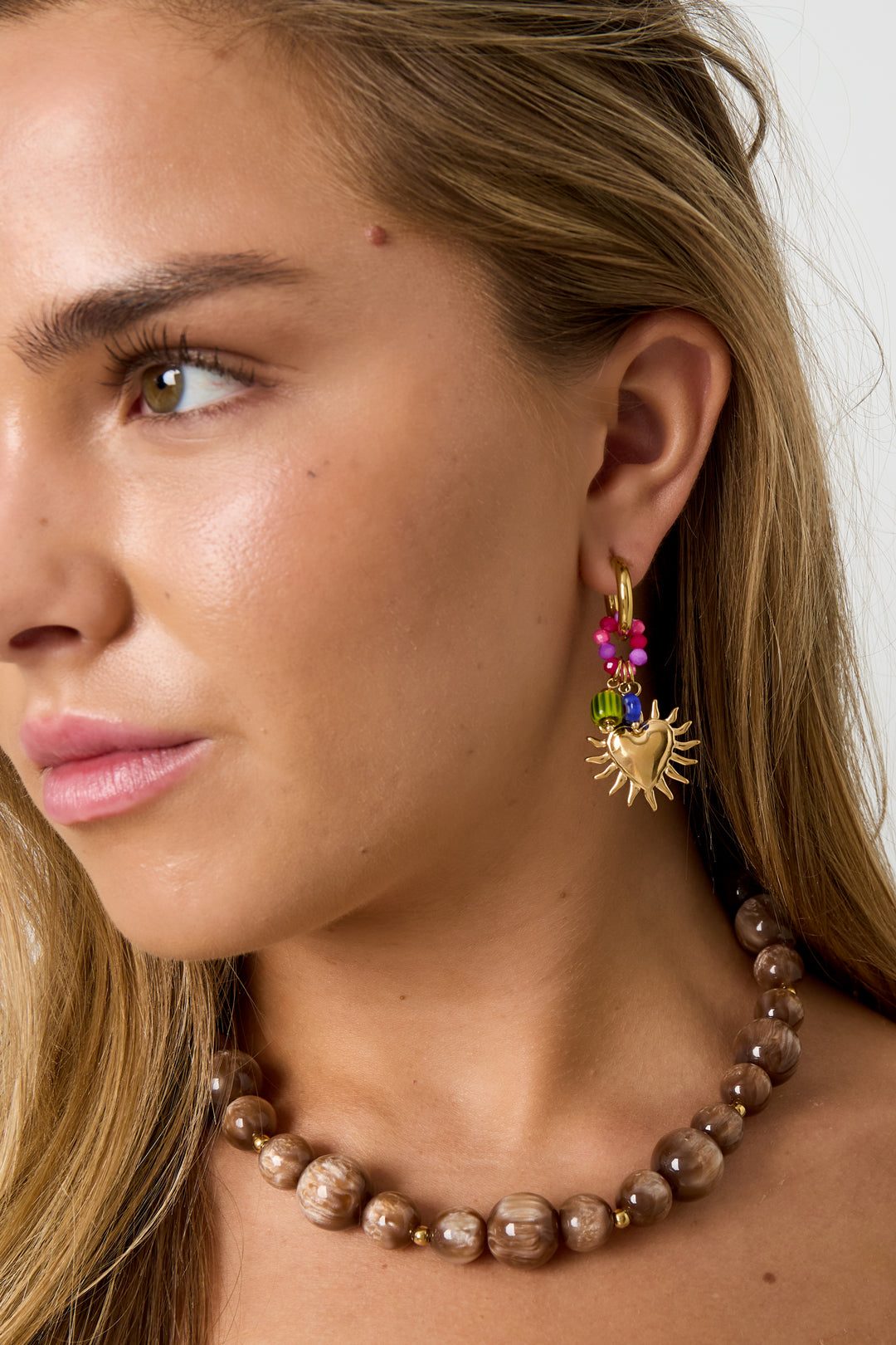 Glowing Heart Happy Charm oorbellen