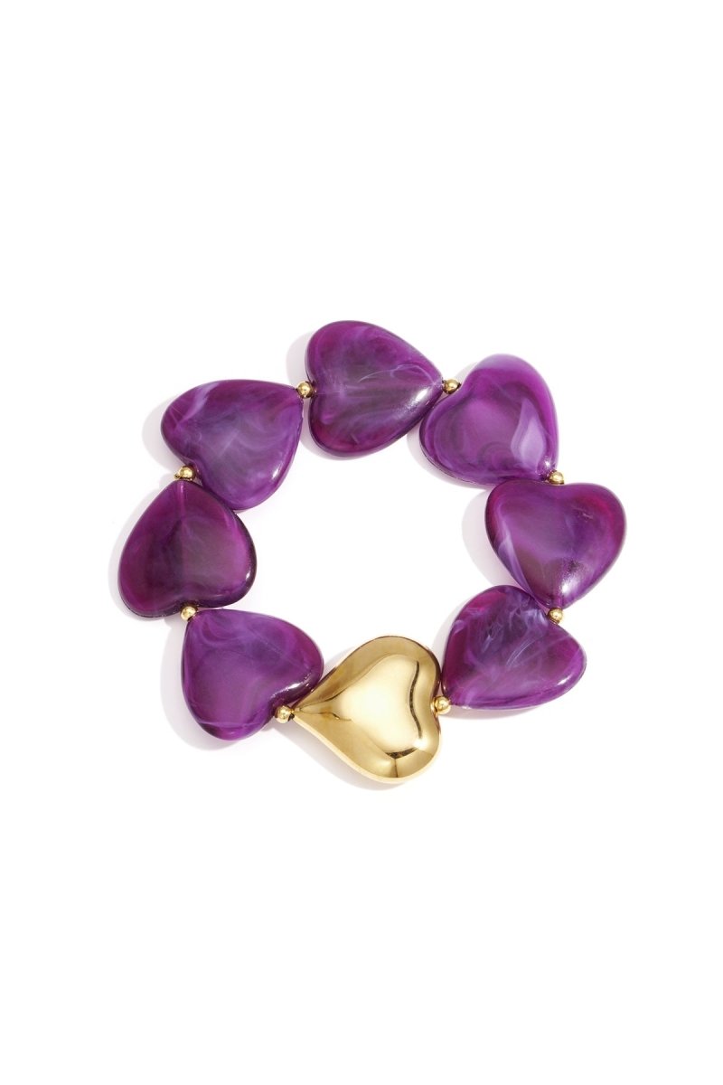 Elastische armband met hartvormige kralen - 3 kleurenRojaluxe