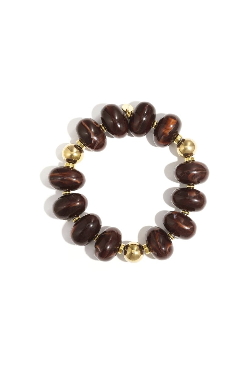 Elastische armband met marmerlook kralen - 5 kleurenRojaluxe