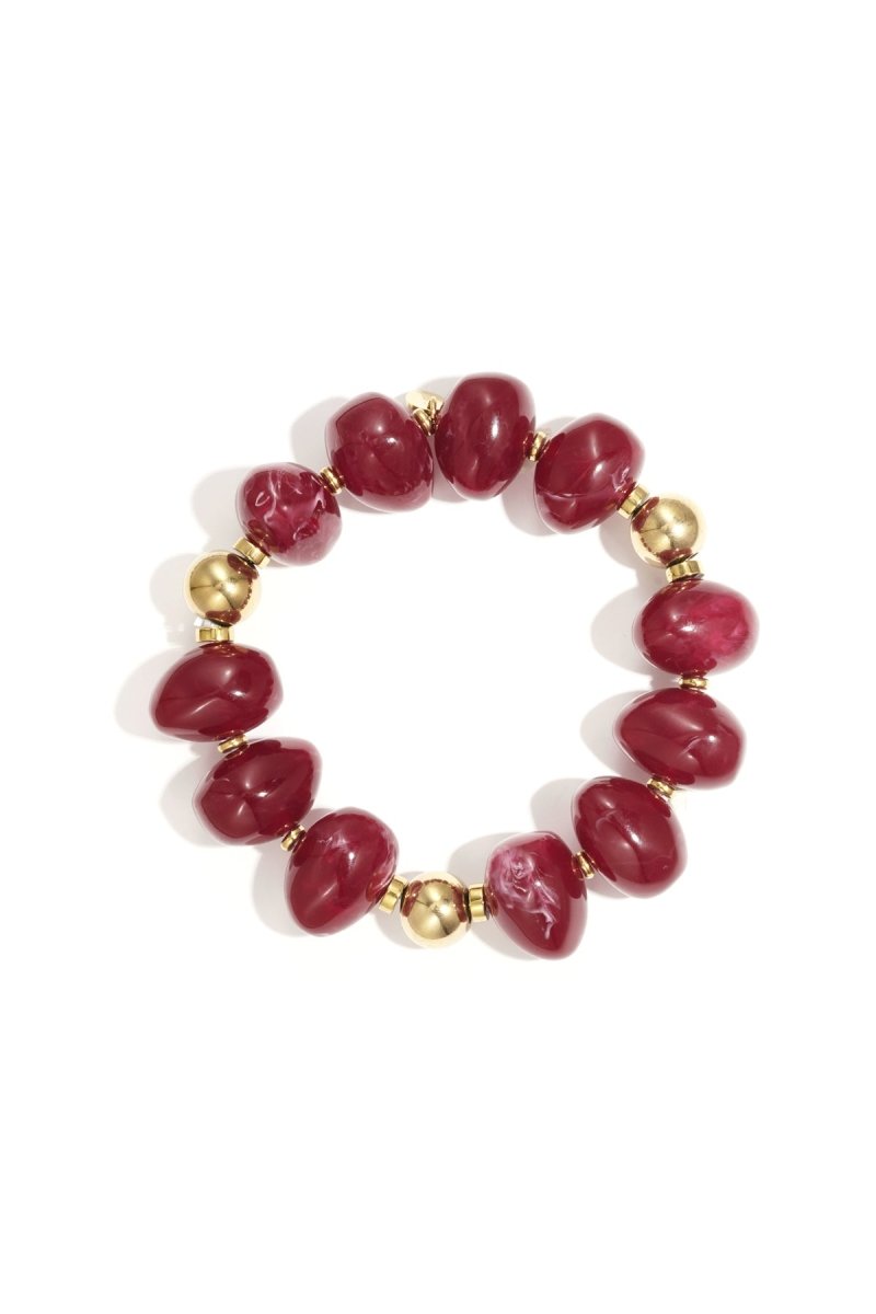 Elastische armband met marmerlook kralen - 5 kleurenRojaluxe