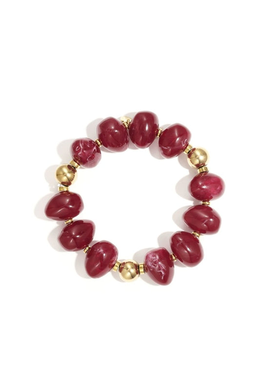 Elastische armband met marmerlook kralen - 5 kleurenRojaluxe