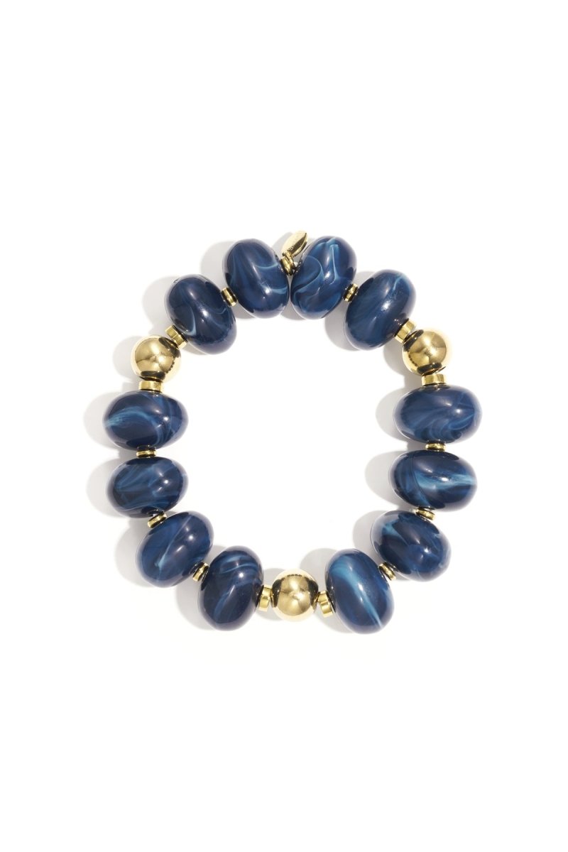 Elastische armband met marmerlook kralen - 5 kleurenRojaluxe