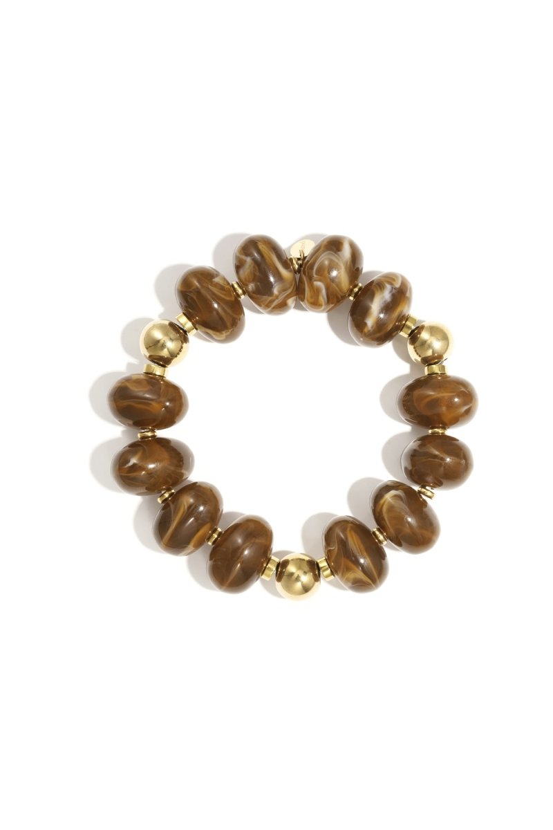 Elastische armband met marmerlook kralen - 5 kleurenRojaluxe