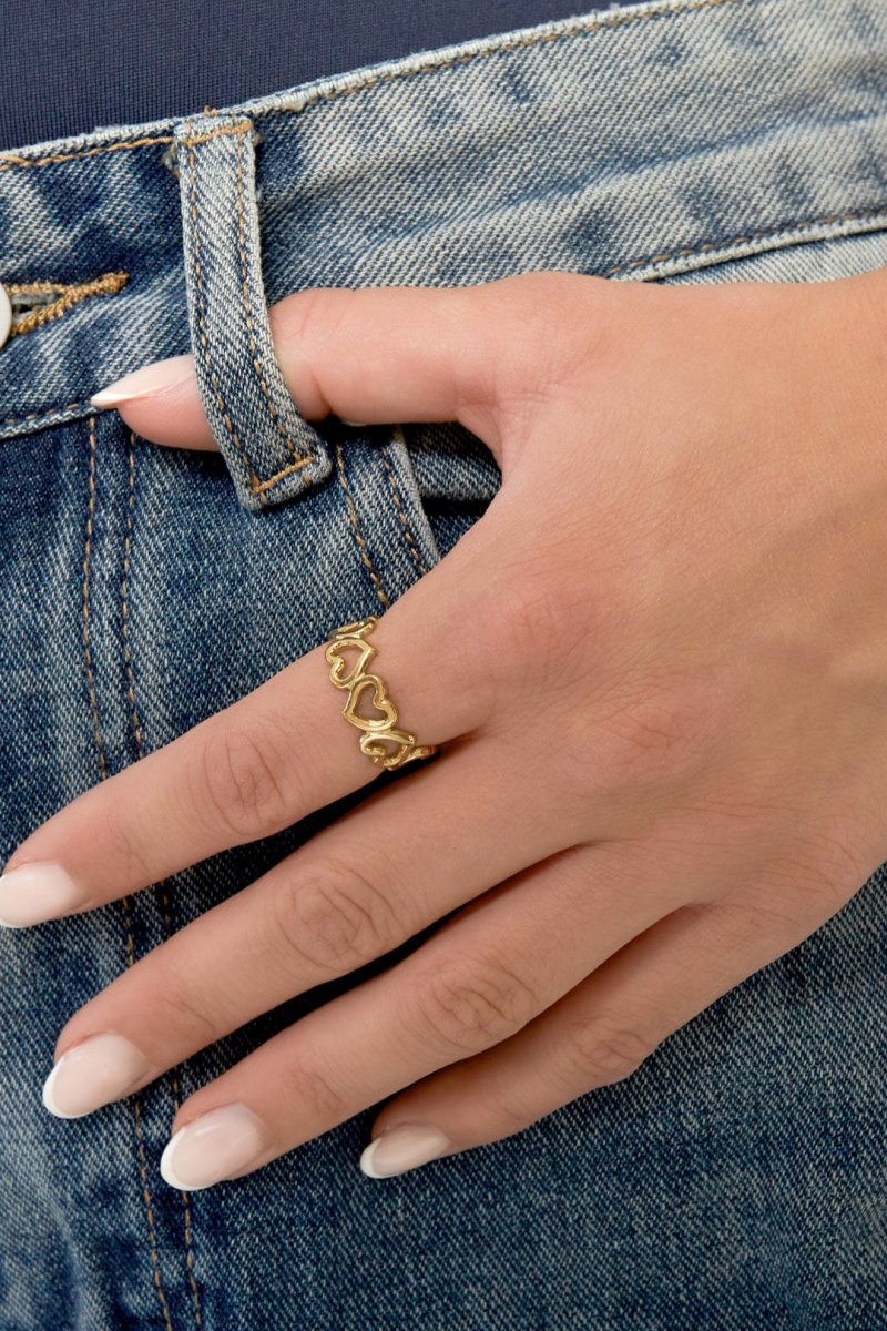 Elegante Hartjes Ring - 2 kleurenRojaluxe
