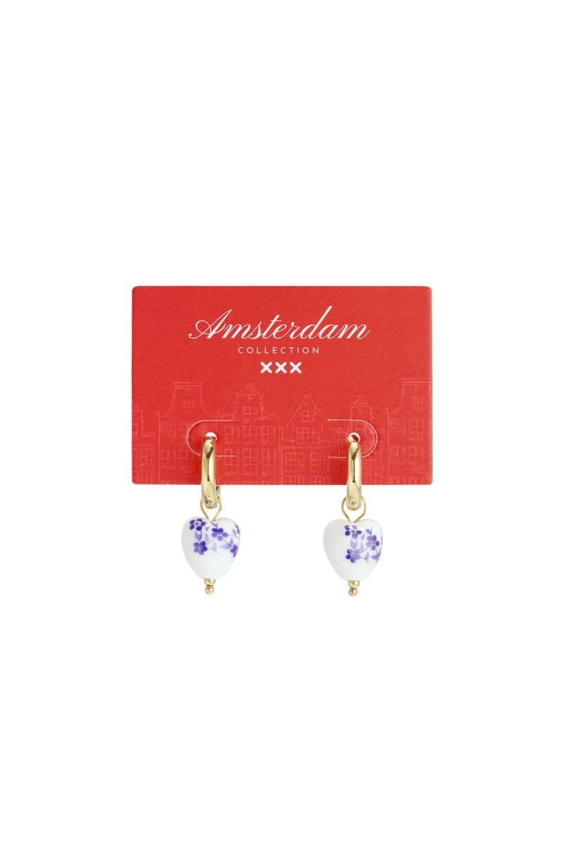 Floral Heart Charm HoopsRojaluxe