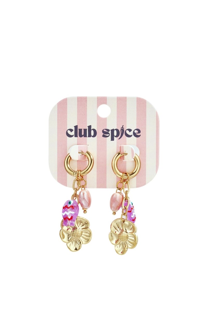 Flower &amp; Charm Hoop OorbellenRojaluxe