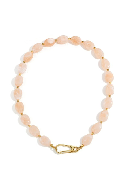 Glossy Bead Link NecklaceRojaluxe