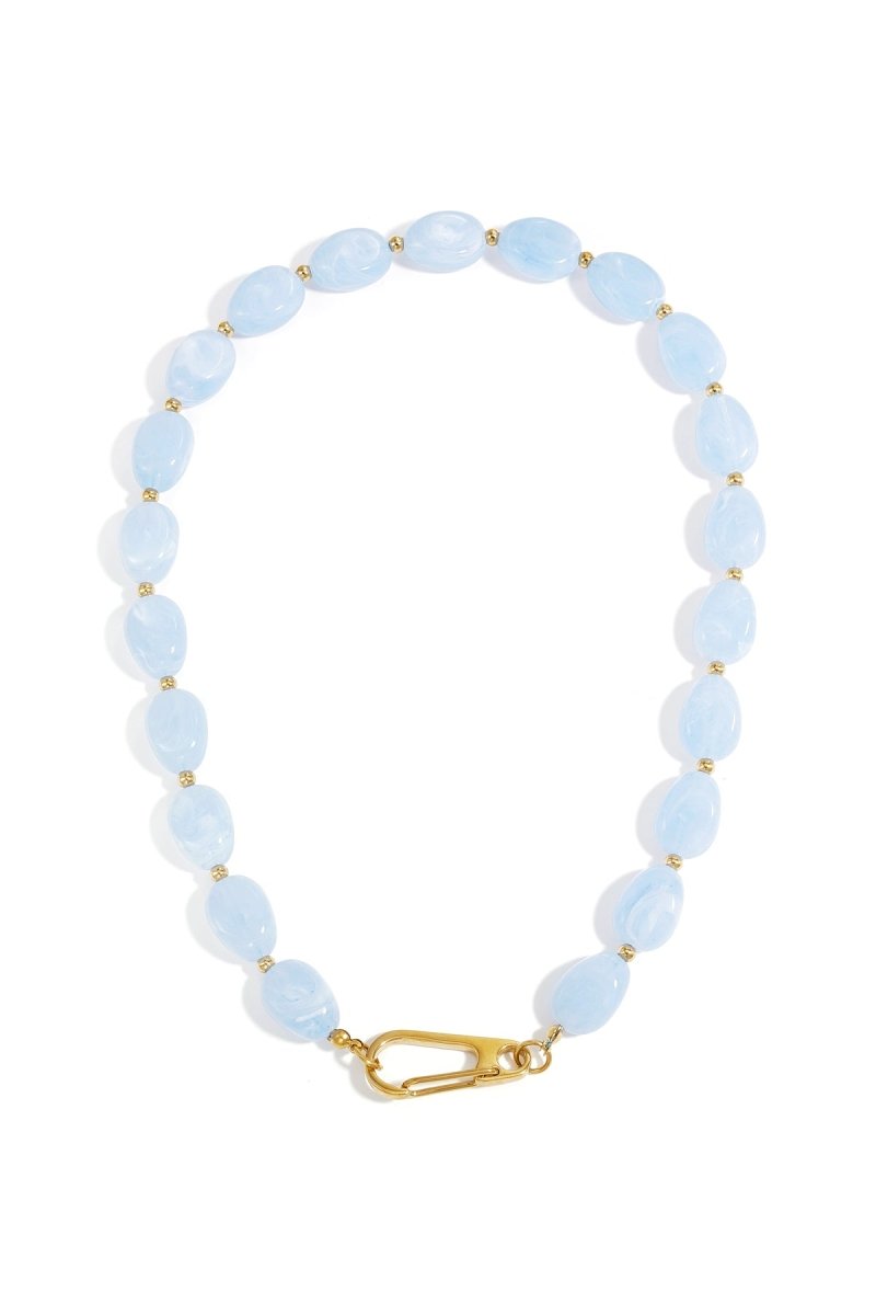 Glossy Bead Link NecklaceRojaluxe