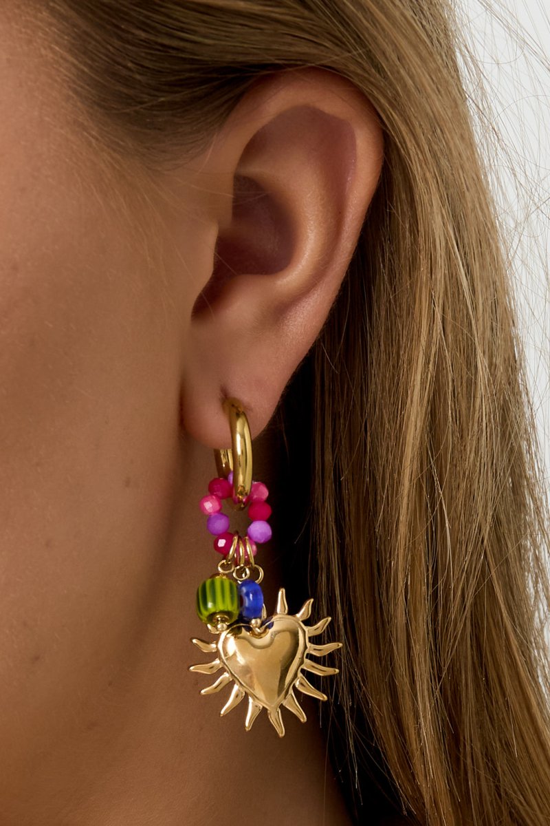 Glowing Heart Happy Charm oorbellenRojaluxe