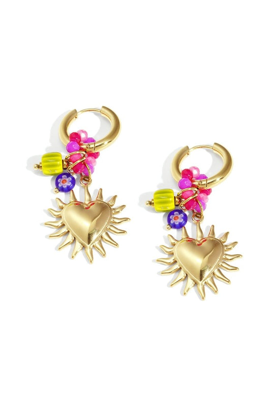 Glowing Heart Happy Charm oorbellenRojaluxe