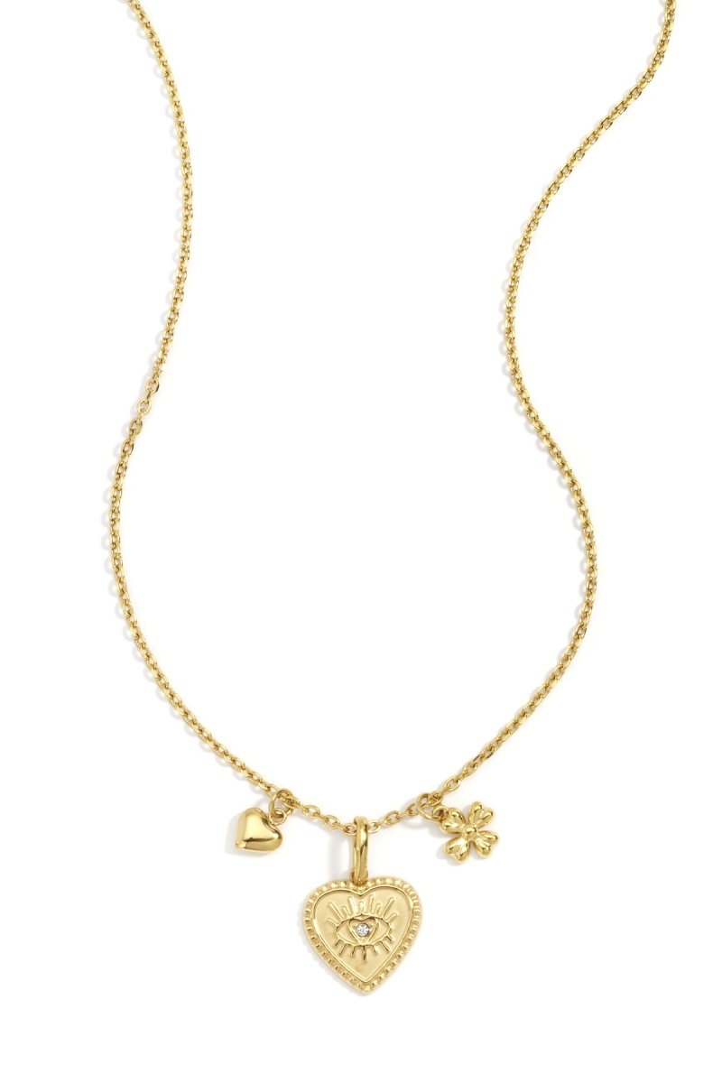 Gouden ketting met hart en bloem hangers - 2 kleurenRojaluxe