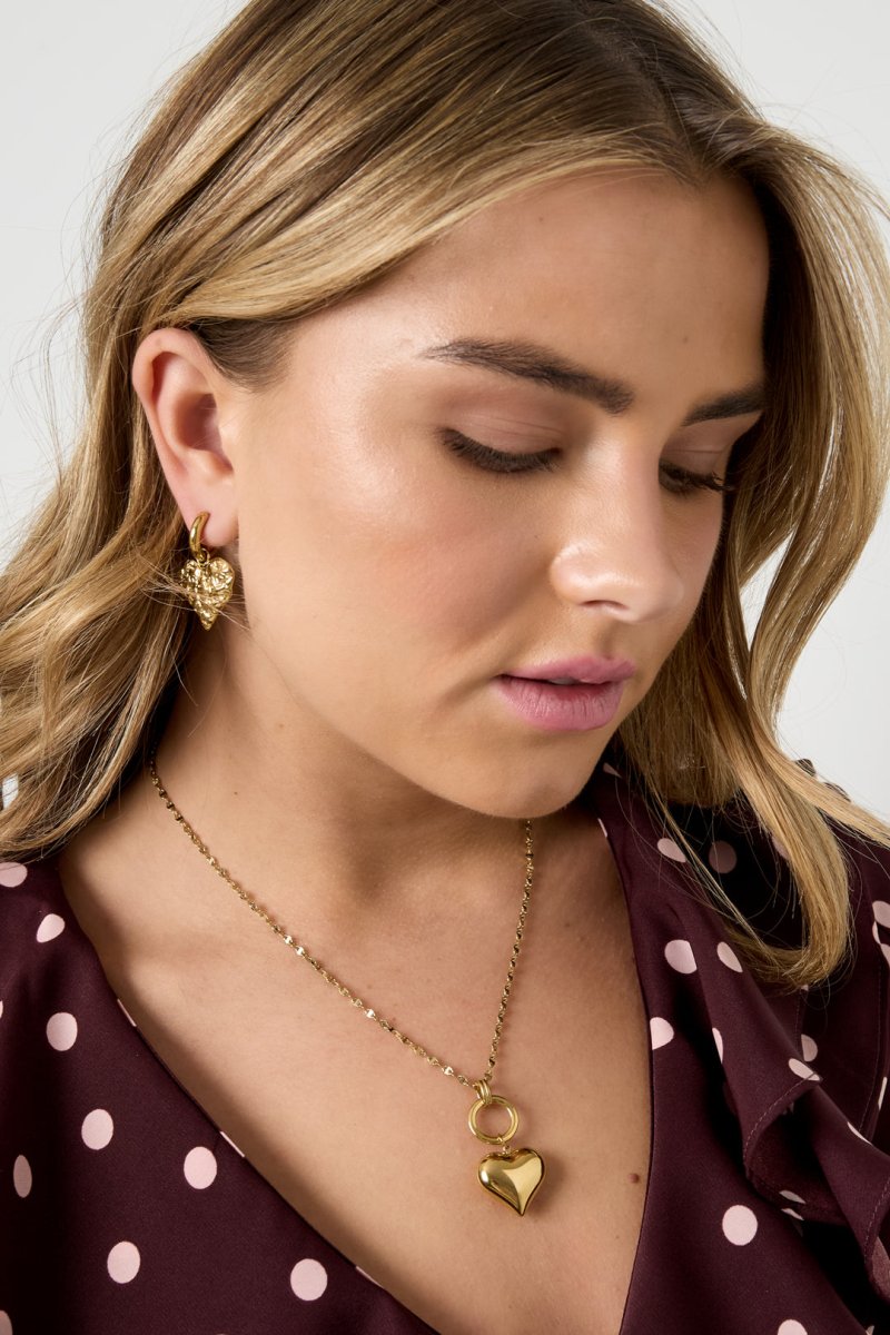Gouden ketting met hart hanger - 2 kleurenRojaluxe