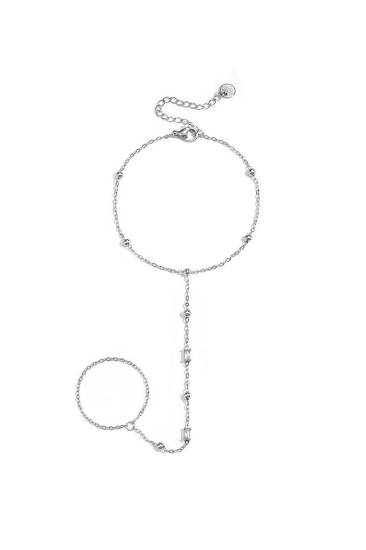 Handchain met bolletjes en rechthoekige steentjesRojaluxe