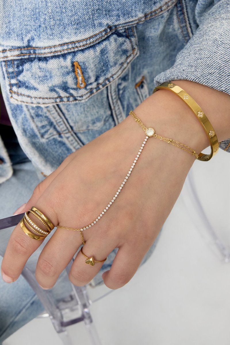 Handchain tennis-style met statement steenRojaluxe