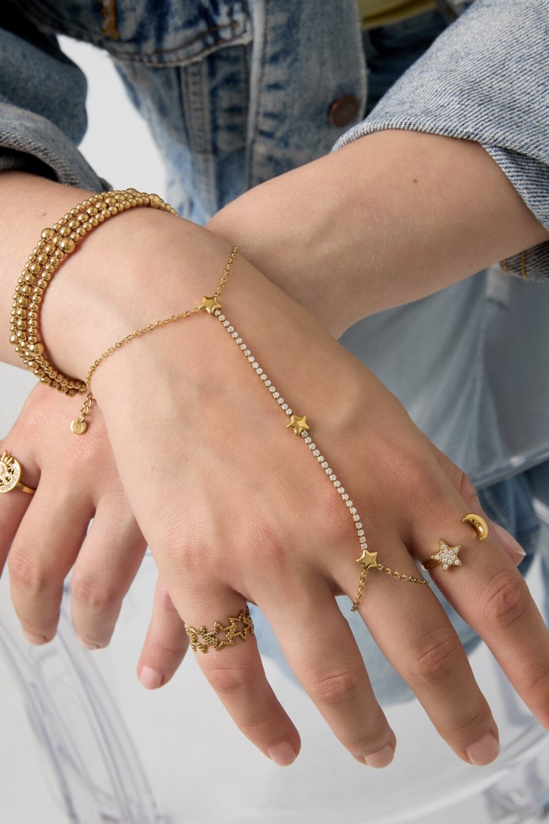 Handchain tennis-style met sterretjes - 2 kleurenRojaluxe