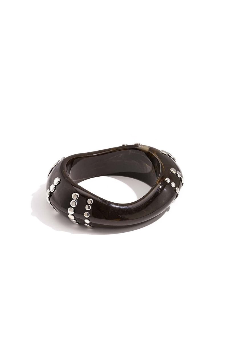 Hars bangle armband met studs in strepen patroon - 3 kleurenRojaluxe