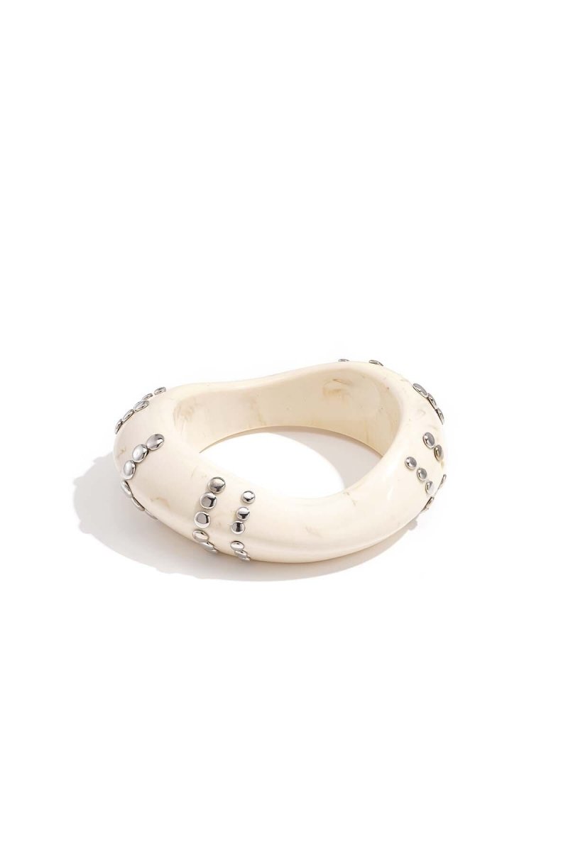 Hars bangle armband met studs in strepen patroon - 3 kleurenRojaluxe