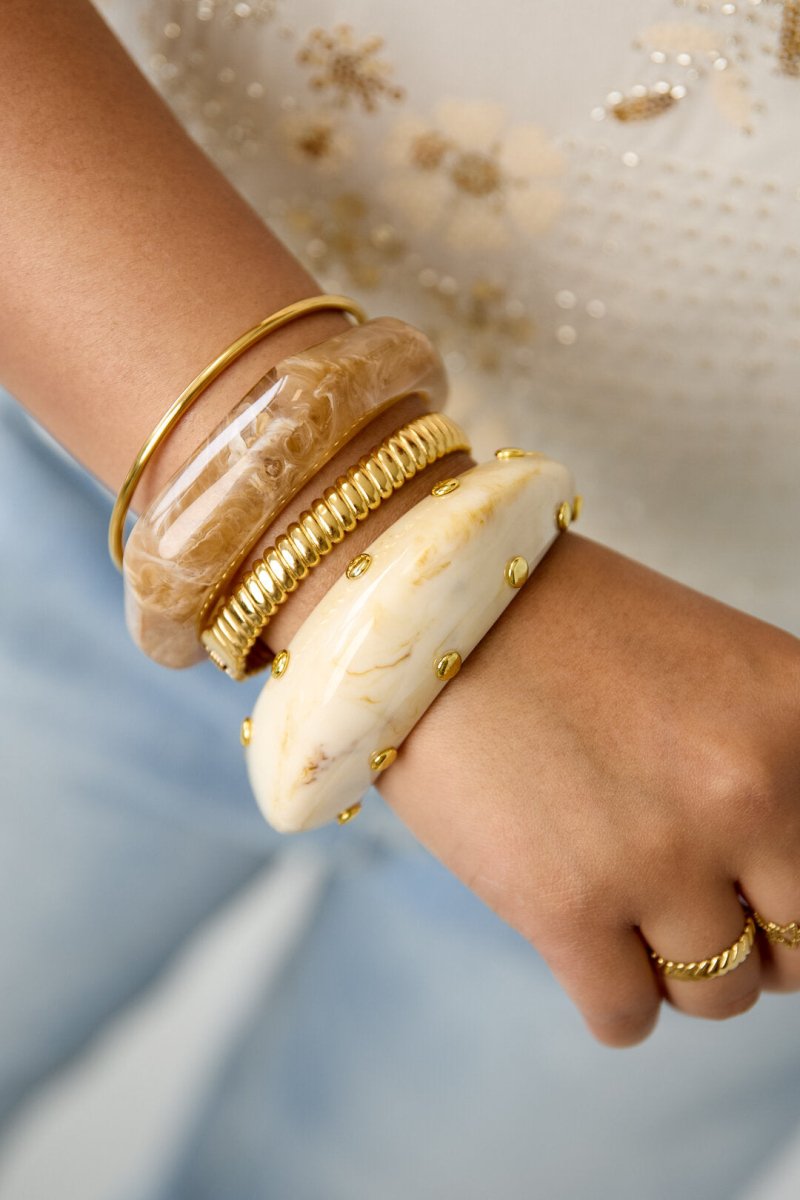 Hars bangle armband met studsRojaluxe