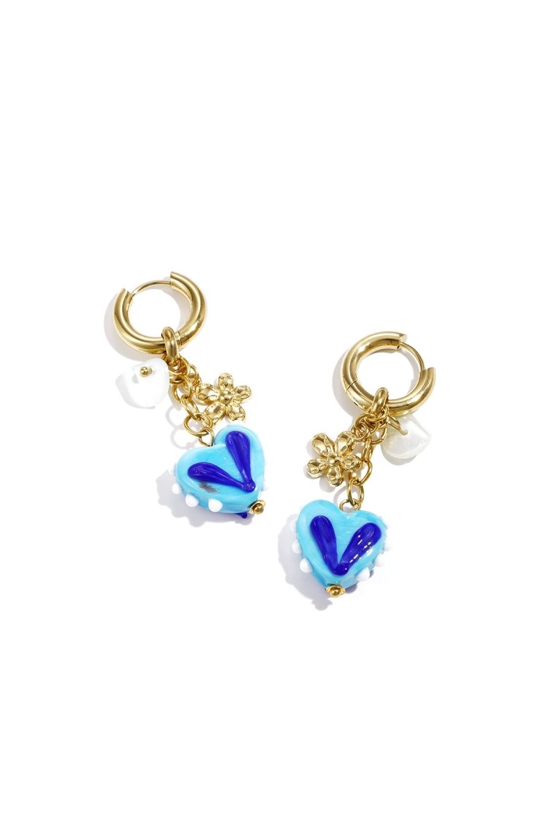 Hartjes Dangle Hoops Vol Liefde - 2 kleurenRojaluxe