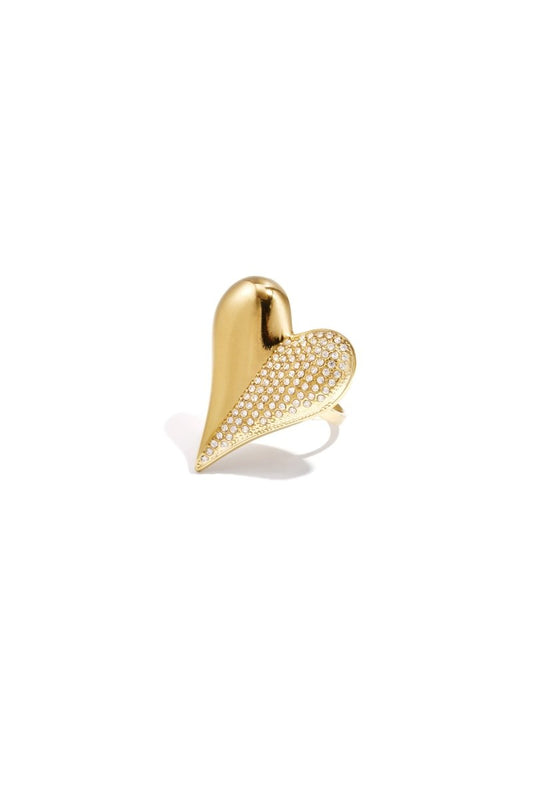 Hartvormige Statement Ring met strass - 2 kleurenRojaluxe