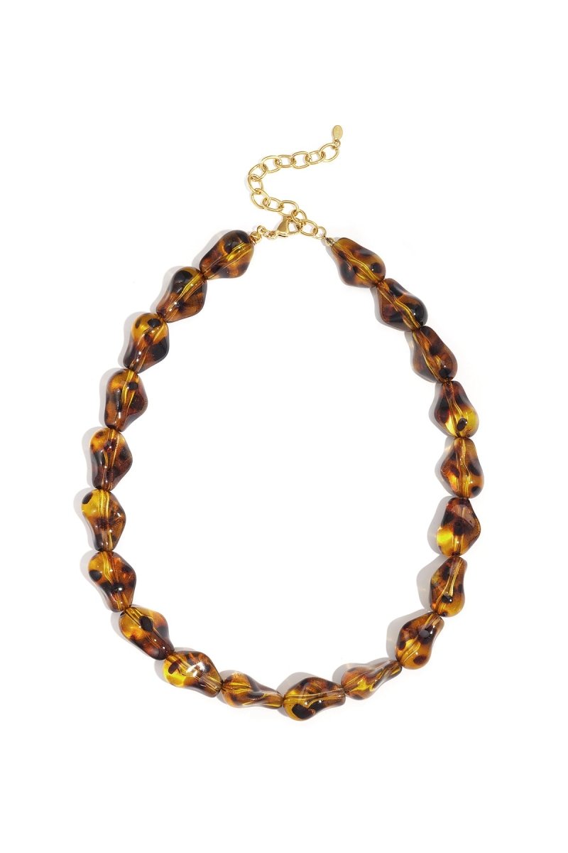 Ketting met amberkleurige kralenRojaluxe