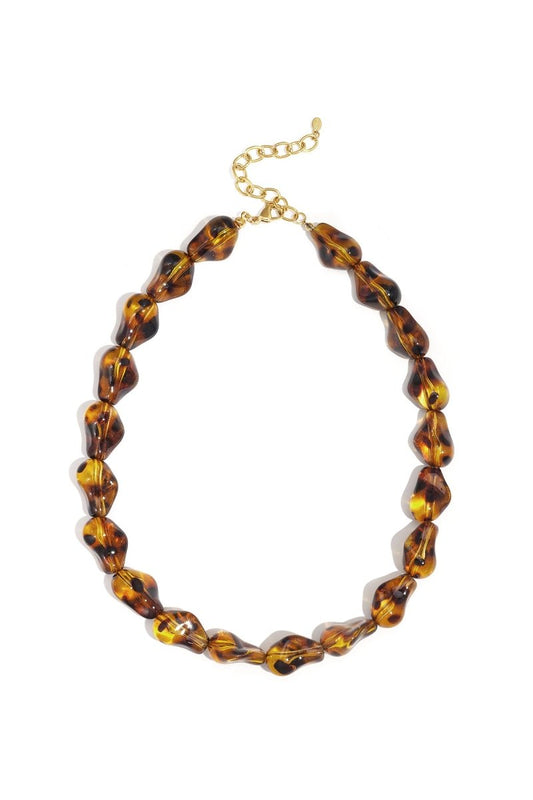 Ketting met amberkleurige kralenRojaluxe