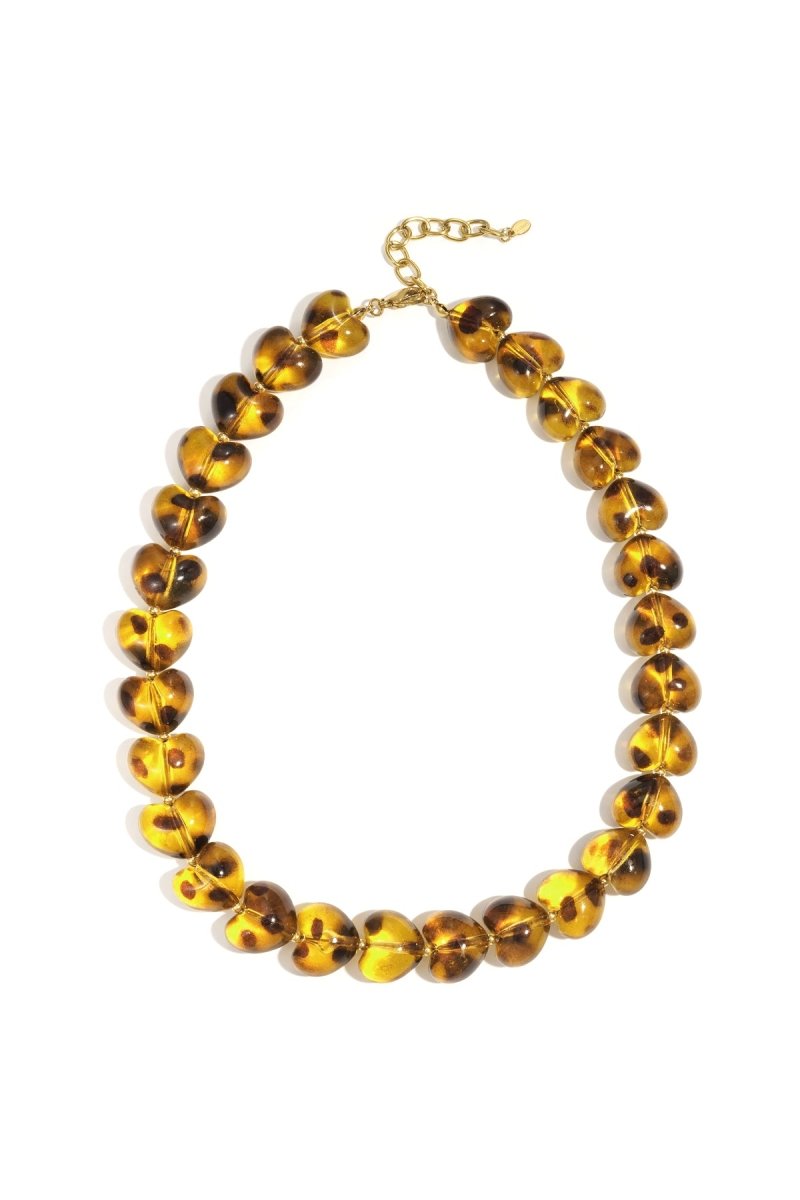 Ketting met amberkleurige kralenRojaluxe