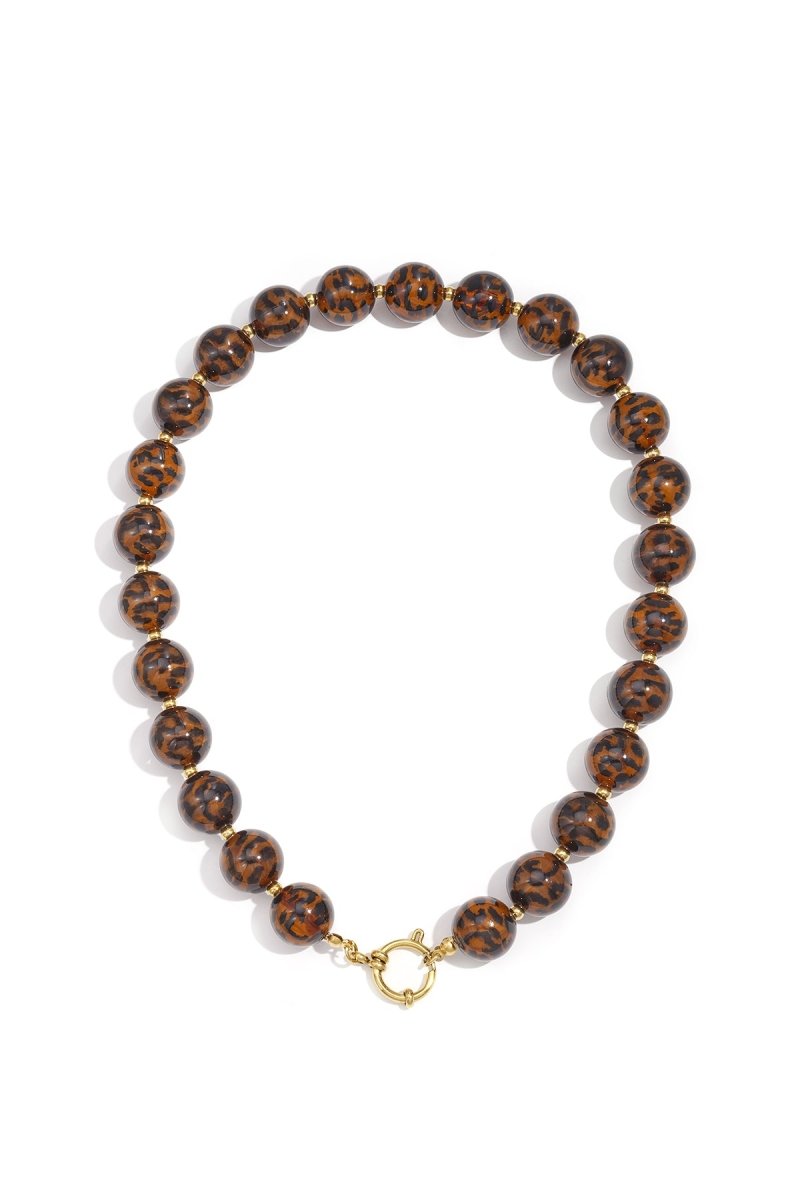 Ketting met donkerbruine kralenRojaluxe