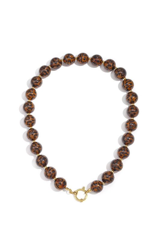 Ketting met donkerbruine kralenRojaluxe