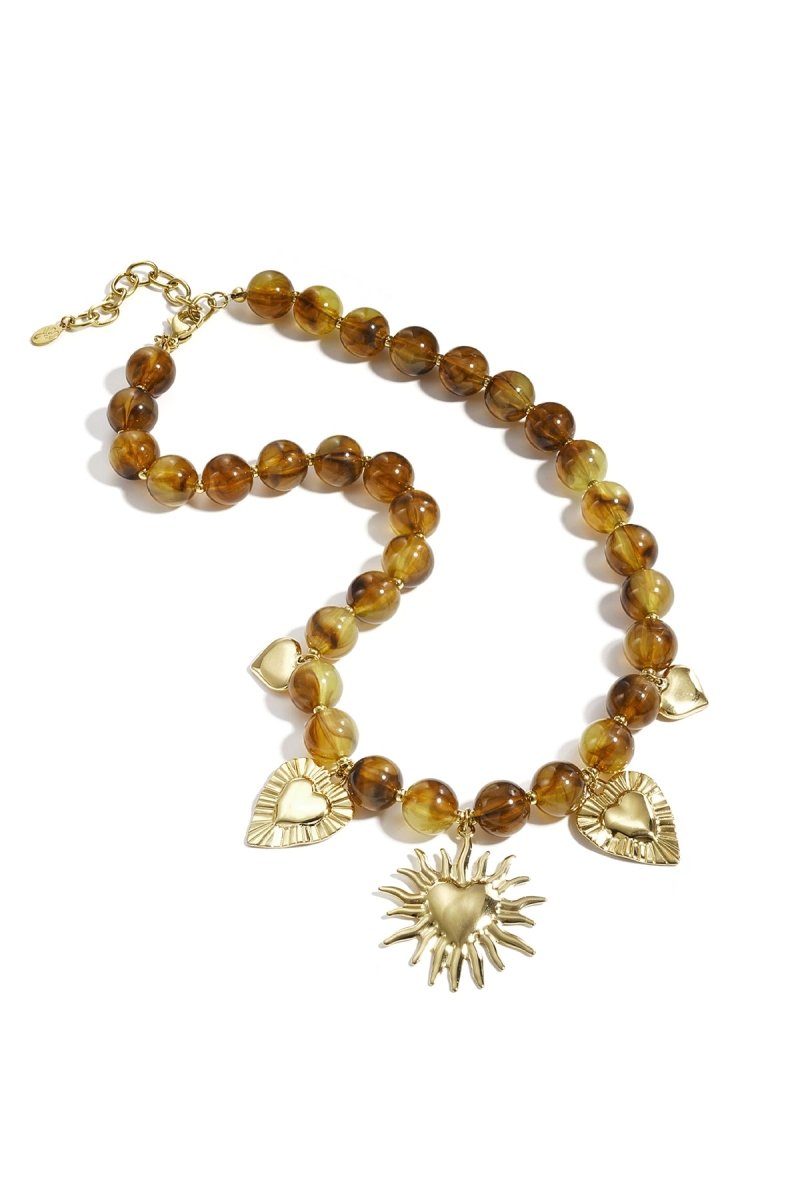 Ketting met Hart- en Zonbedels - 2 kleurenRojaluxe