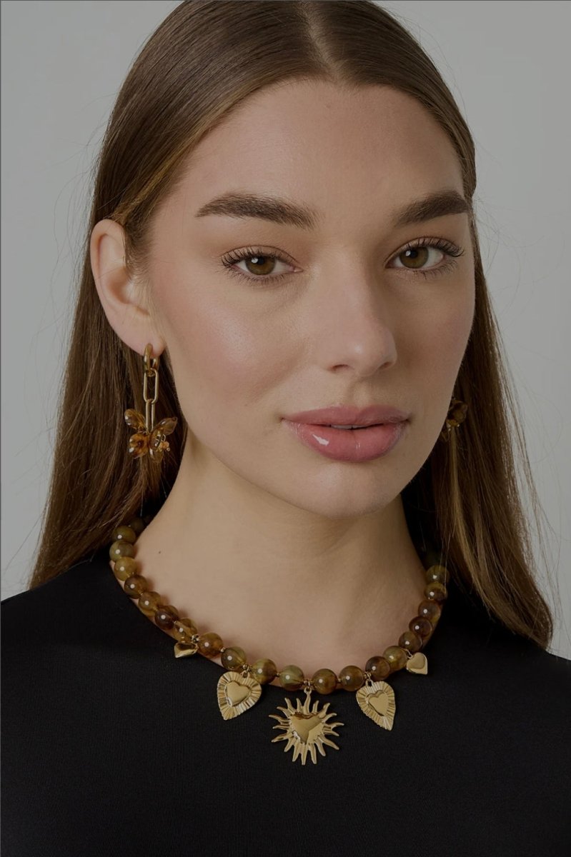 Ketting met Hart- en Zonbedels - 2 kleurenRojaluxe