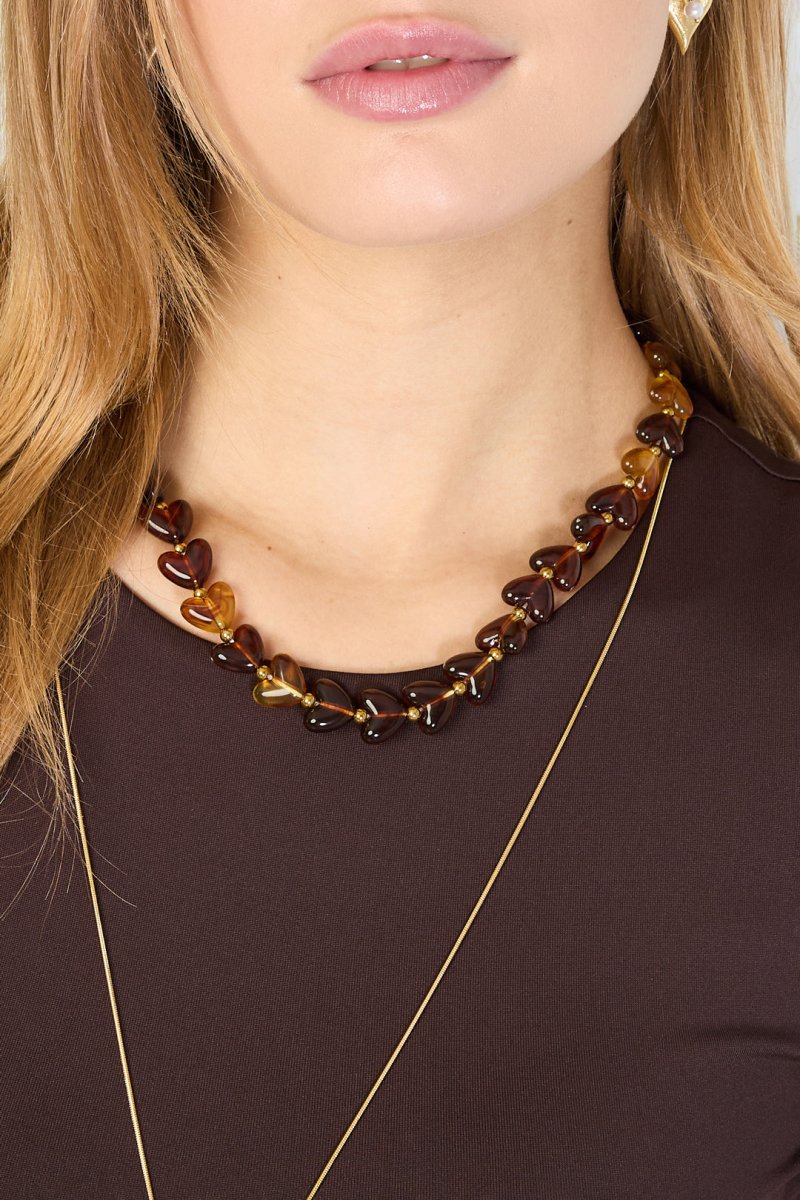 Ketting met hartvormige kralen - 6 kleurenRojaluxe