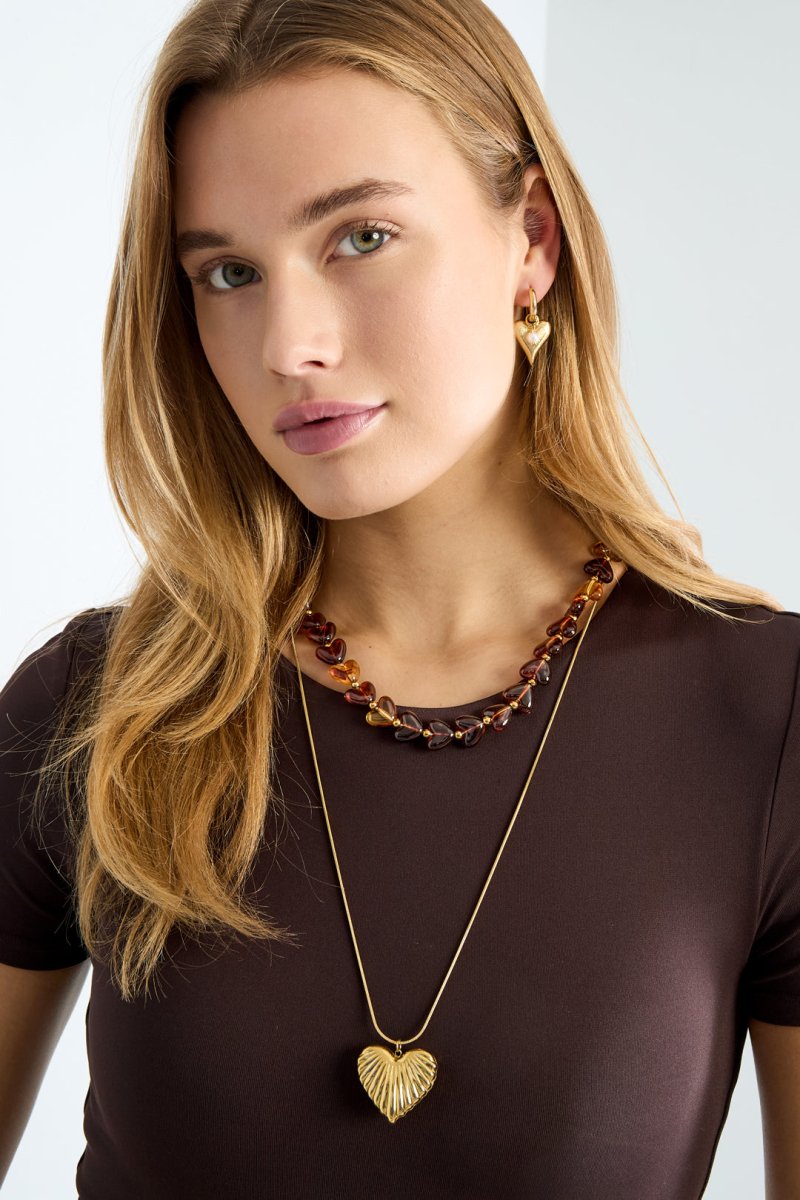 Ketting met hartvormige kralen - 6 kleurenRojaluxe