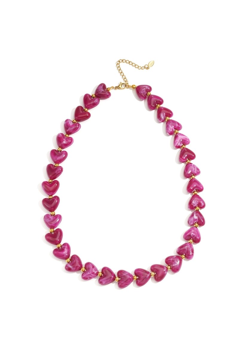 Ketting met hartvormige kralen - 6 kleurenRojaluxe