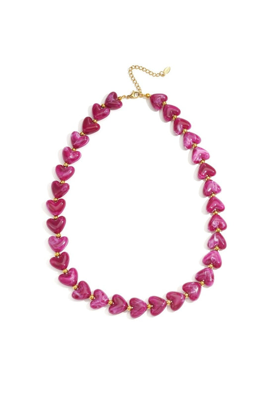 Ketting met hartvormige kralen - 6 kleurenRojaluxe