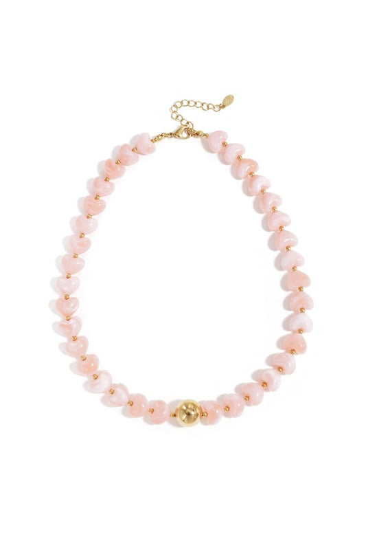 Ketting met hartvormige kralenRojaluxe