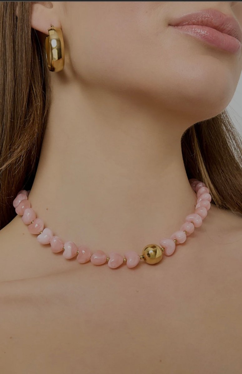 Ketting met hartvormige kralenRojaluxe
