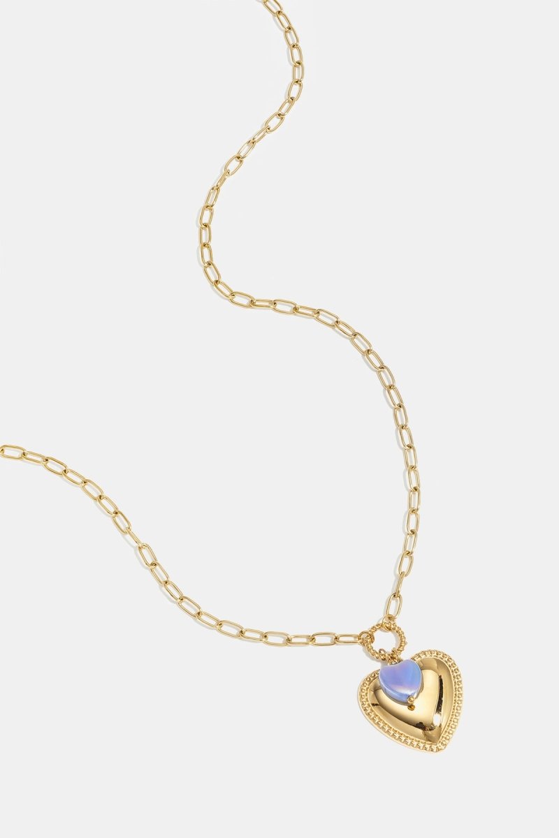 Ketting met kettinghanger hart en kraal aan ringRojaluxe