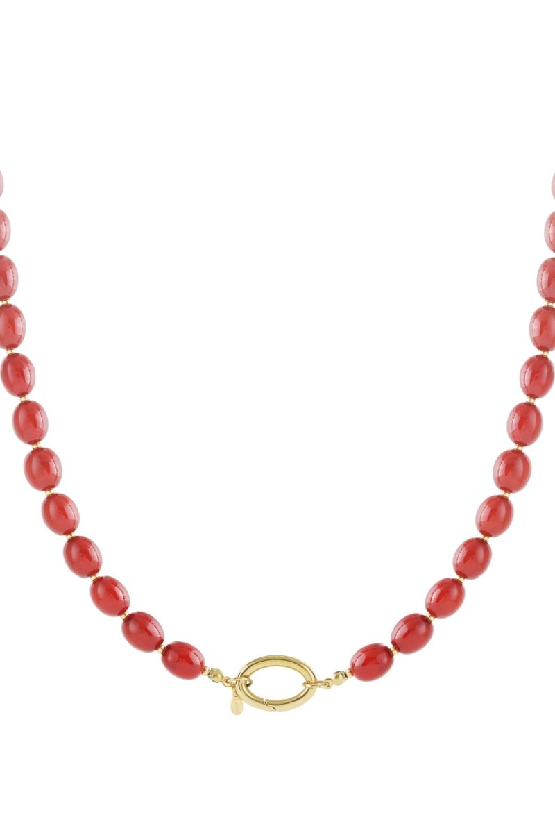 Ketting met kralen en gouden sluiting - 5 kleurenRojaluxe