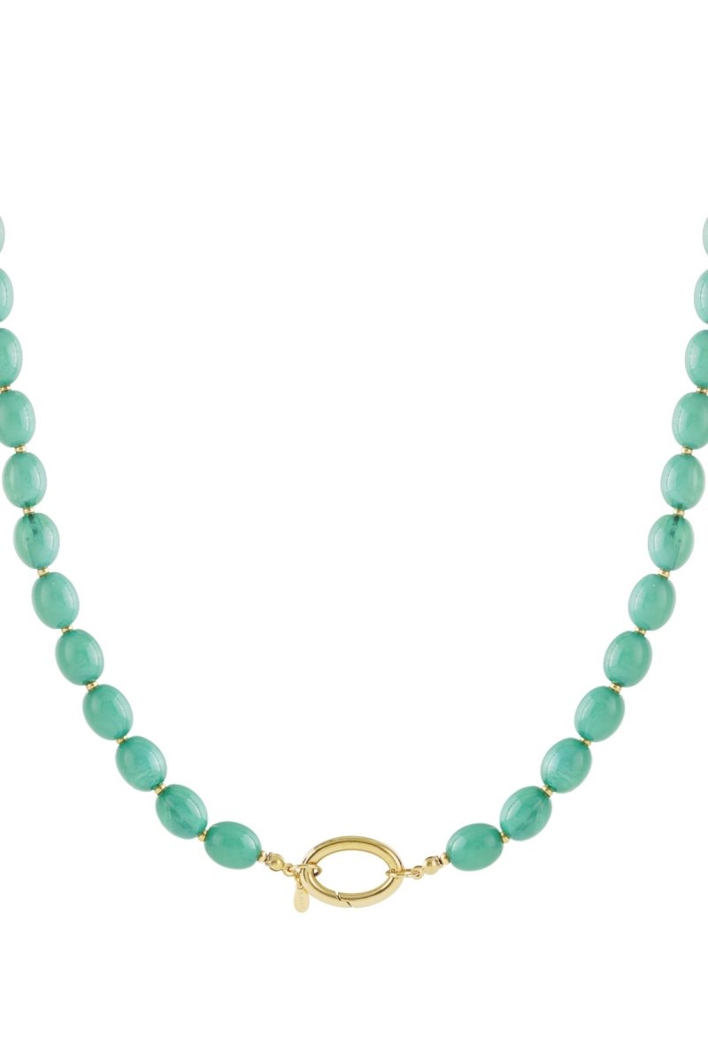 Ketting met kralen en gouden sluiting - 5 kleurenRojaluxe