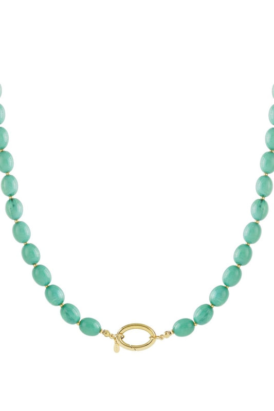 Ketting met kralen en gouden sluiting - 5 kleurenRojaluxe